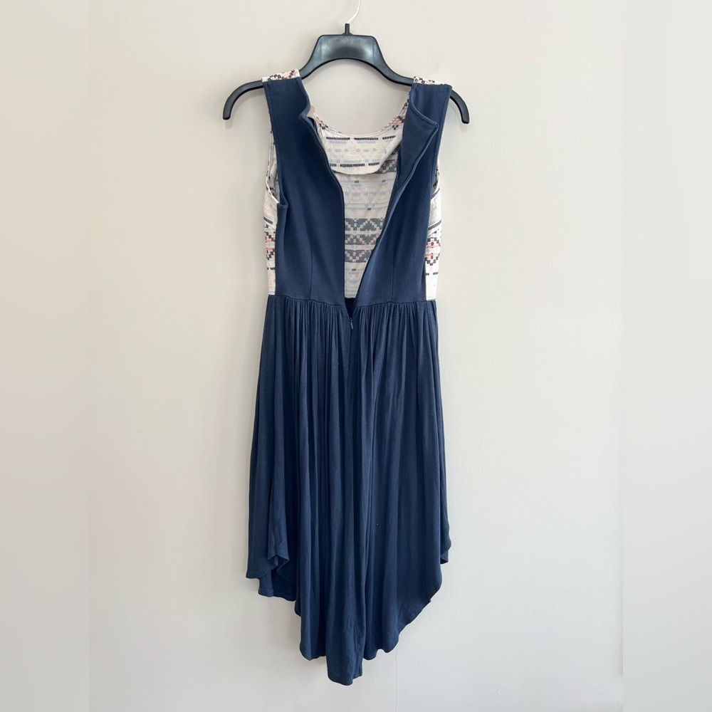 Anthropologie Dolan Left Coast Embroidered Sabado Dress in Navy Blue/Cream, XS - Picture 4 of 9